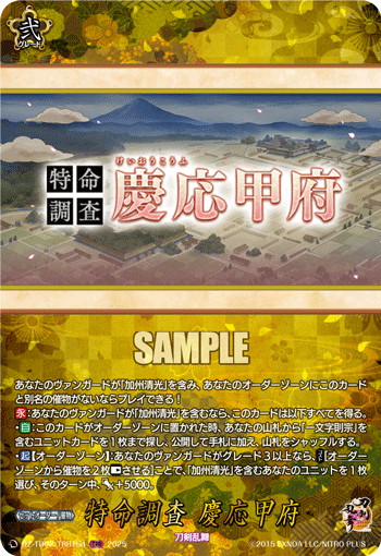 DZ-TB02/TRR164 TRR 特命調査 慶応甲府